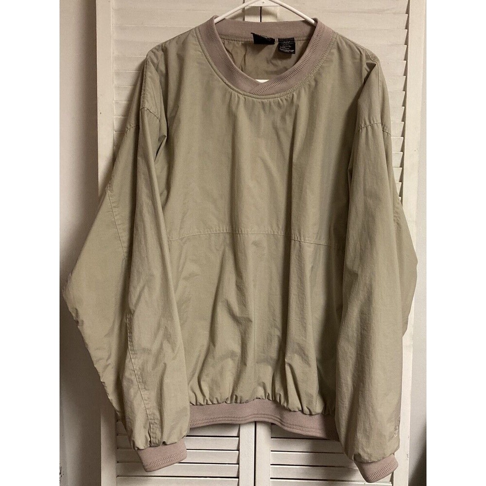 Vintage JC Penney USA Olympic Brand Men’s Tan Lined Pullover Windbreaker Size XL